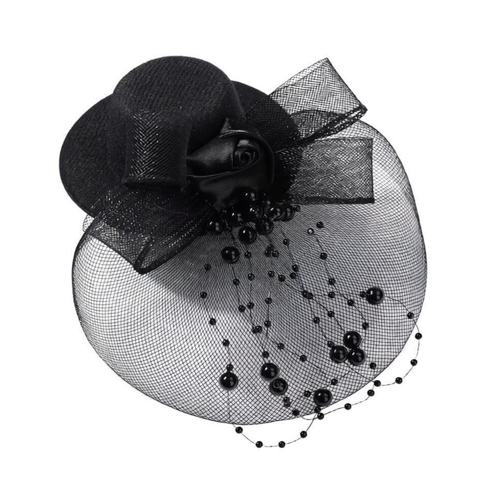 Vintage Fashion Photos - Fashion Elegant Mesh Top Hat Bow