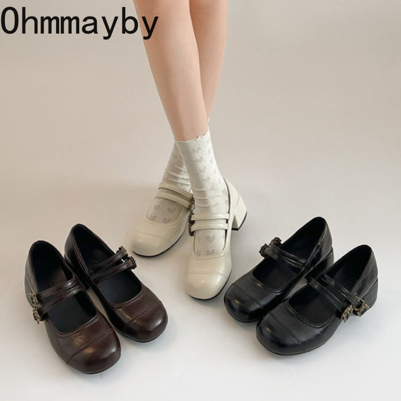 Vintage Old Fashion - Vintage Thick Heel Women Mary Jane