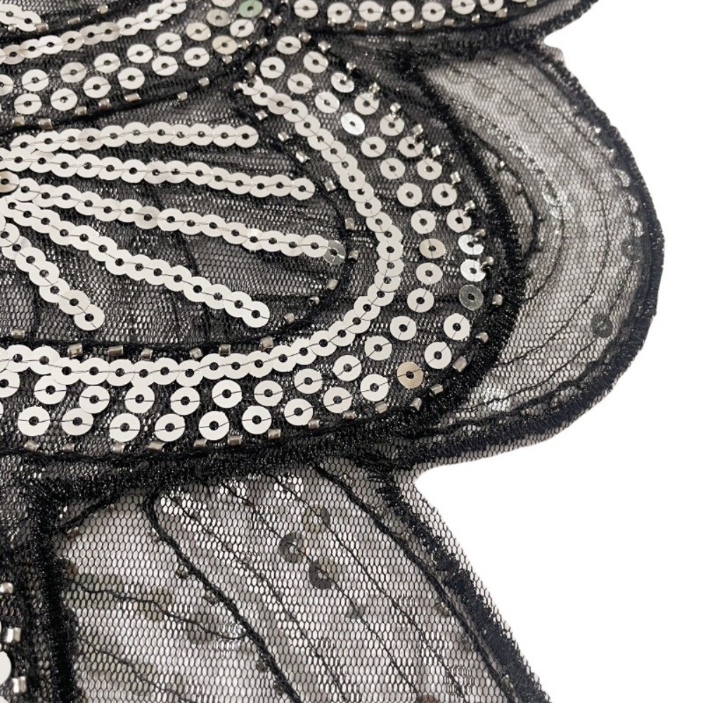 Vintage Fashion Art - Art Deco Hollowed-out Shawl Beaded Sequin