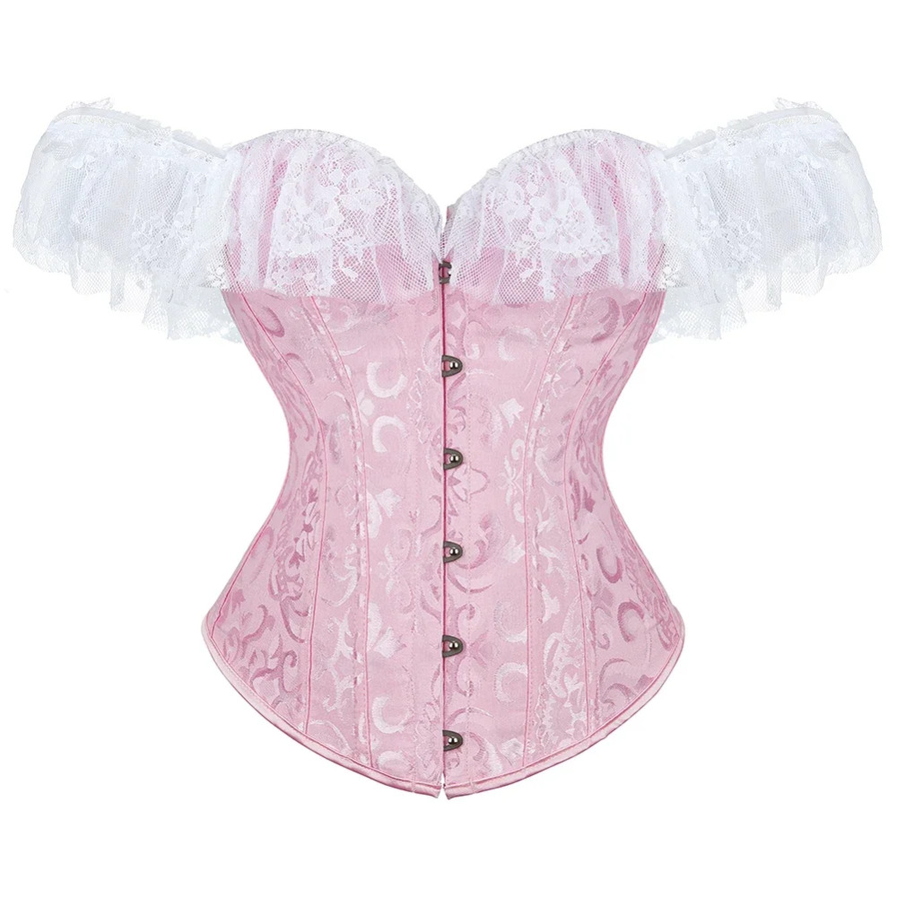 Vintage Victorian Fashion - Fashion Lace Short Sleeves Overbust Corset