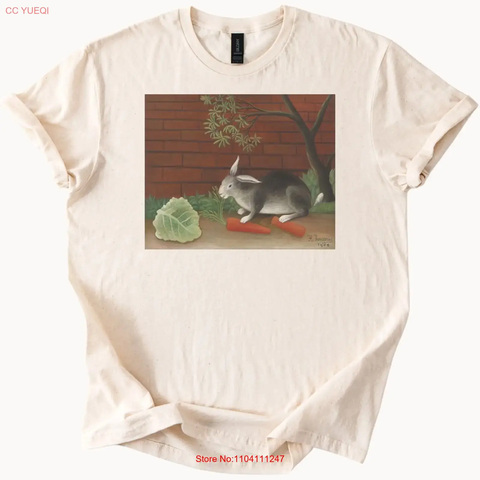 Rabbit T Shirt Bunny Eating Ca - Vintage Fashion Art ulasan dan harga