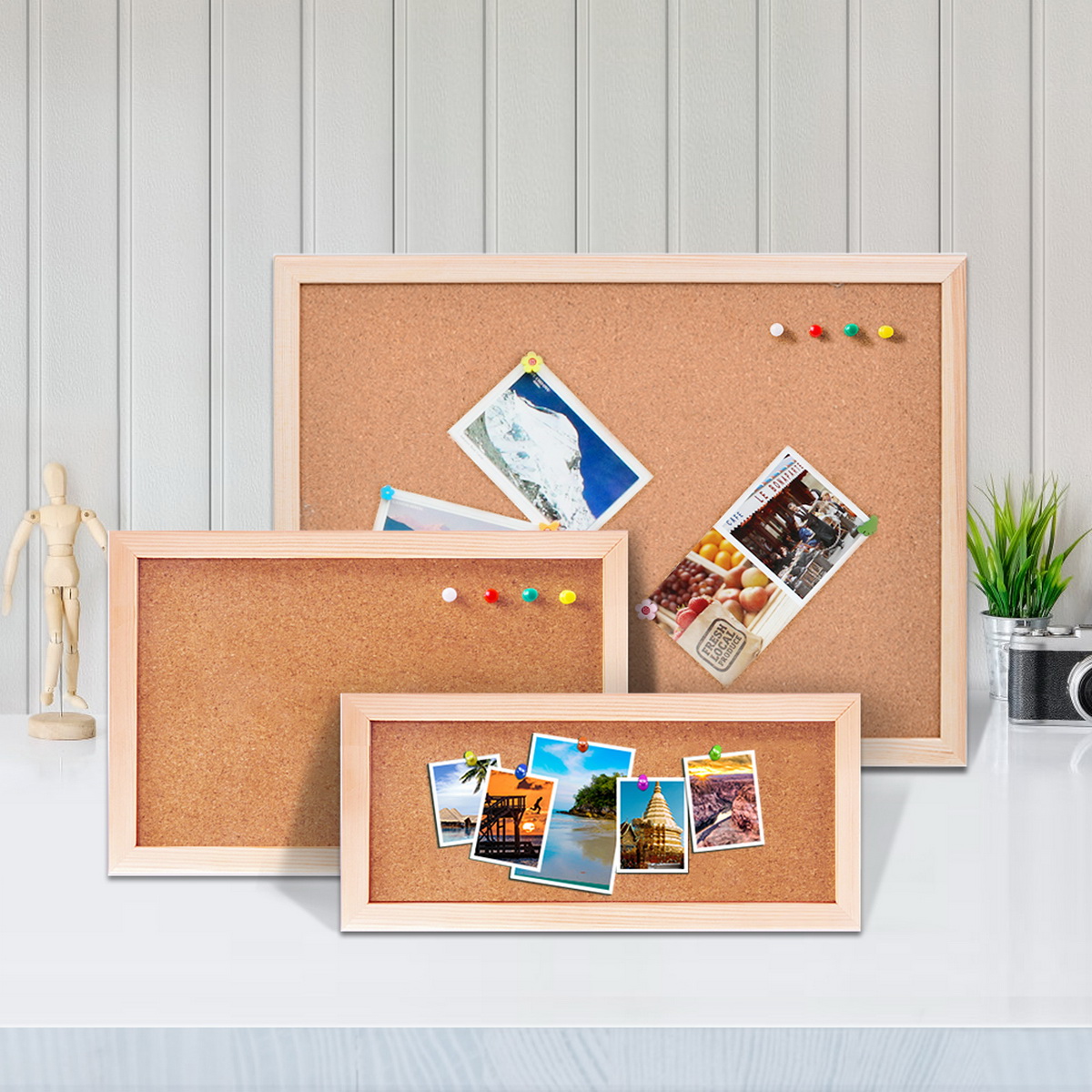 Vintage Pine Wood Frame Cork B - Vintage Fashion Photos ulasan dan harga