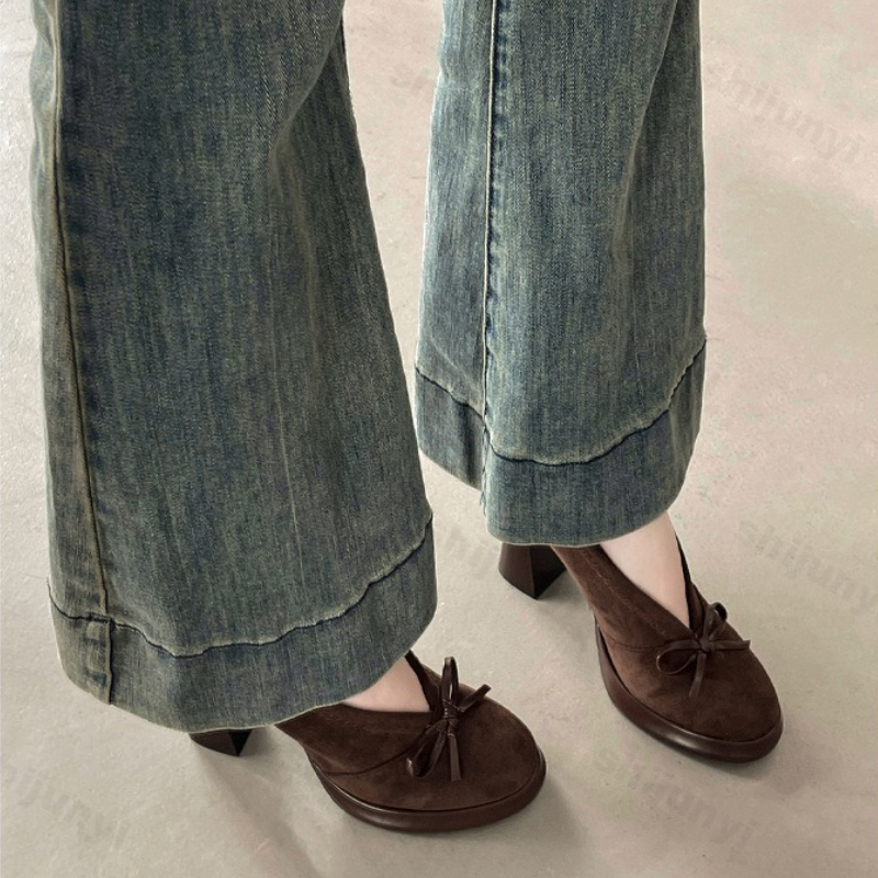 Women's High Heels 2025 Spring - Vintage Outdoor Fashion ulasan dan harga