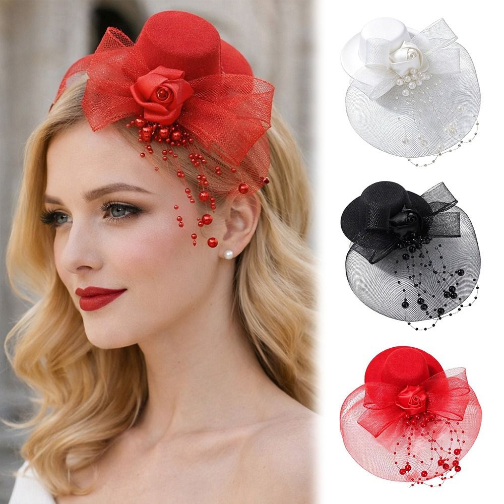 Fashion Elegant Mesh Top Hat B - Vintage Fashion Photos ulasan dan harga