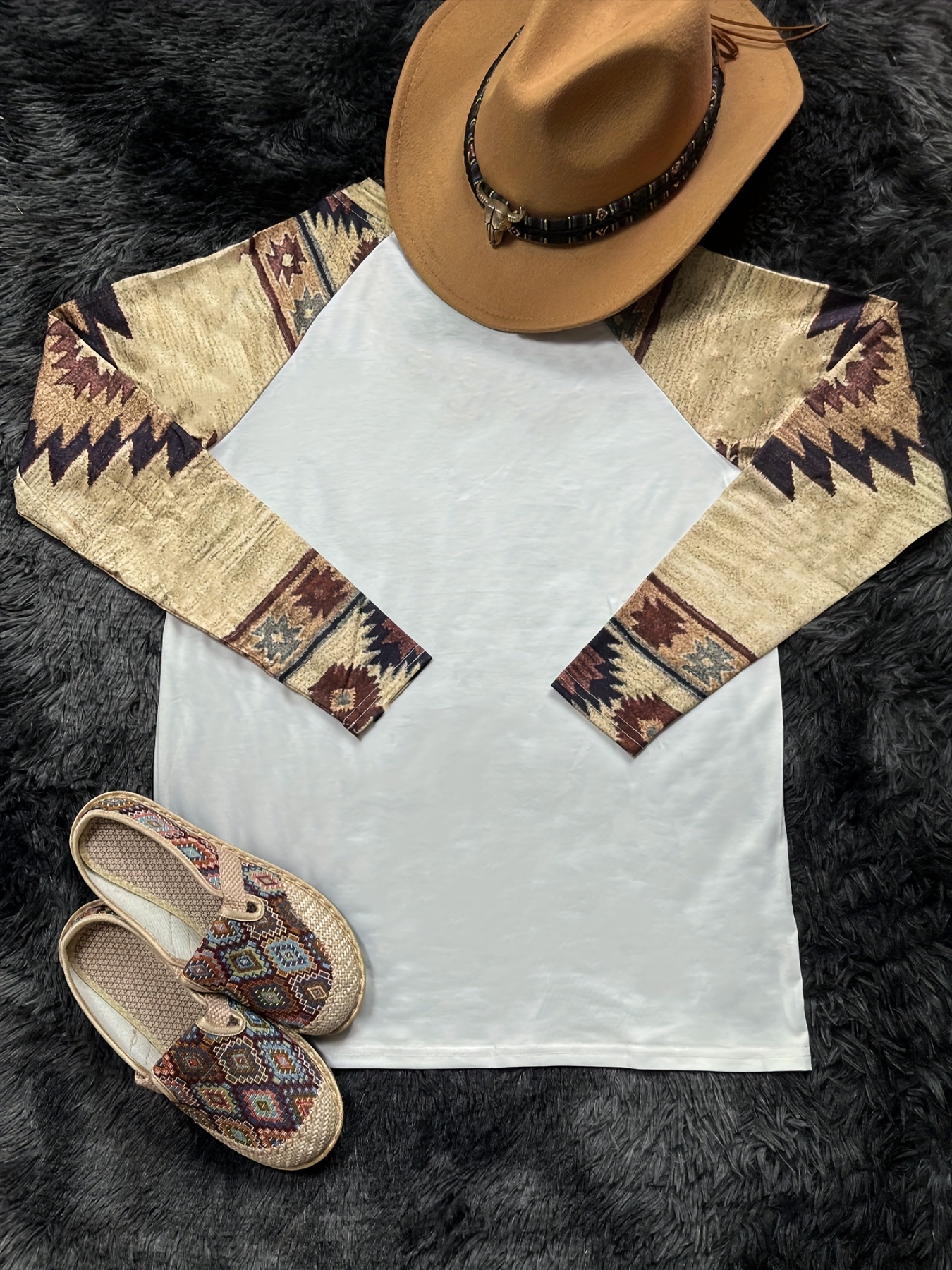 Vintage Print Long Sleeve V-Ne - V Vintage Fashion ulasan dan harga