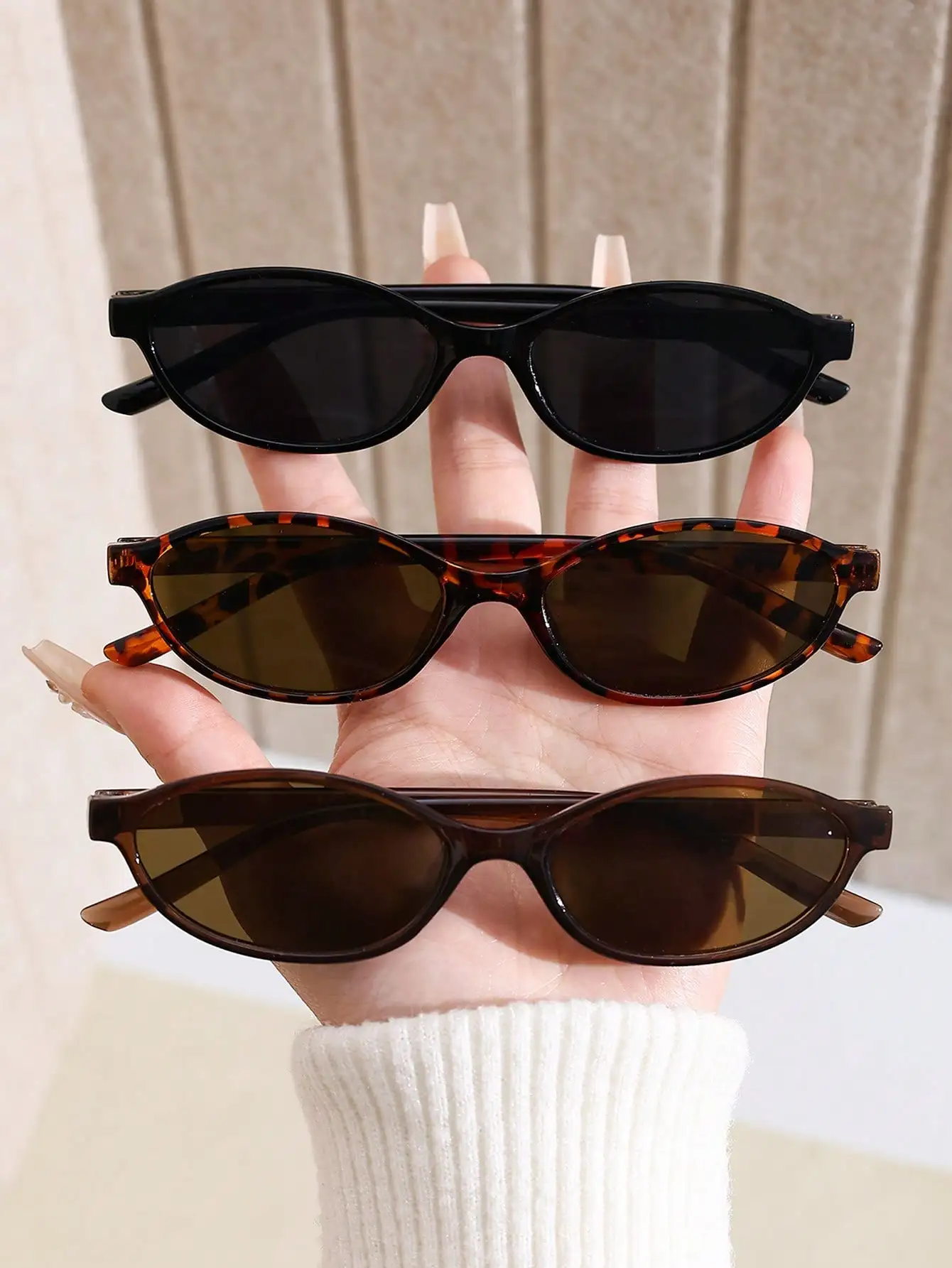 1 Pair Retro Geometric Full Fr - Vintage Fashion Outfit ulasan dan harga