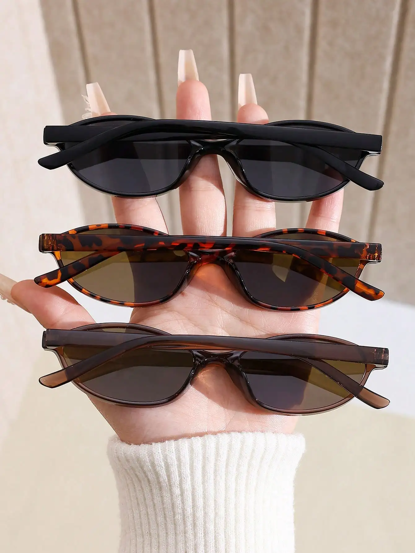 1 Pair Retro Geometric Full Fr - Vintage Fashion Outfit ulasan dan harga