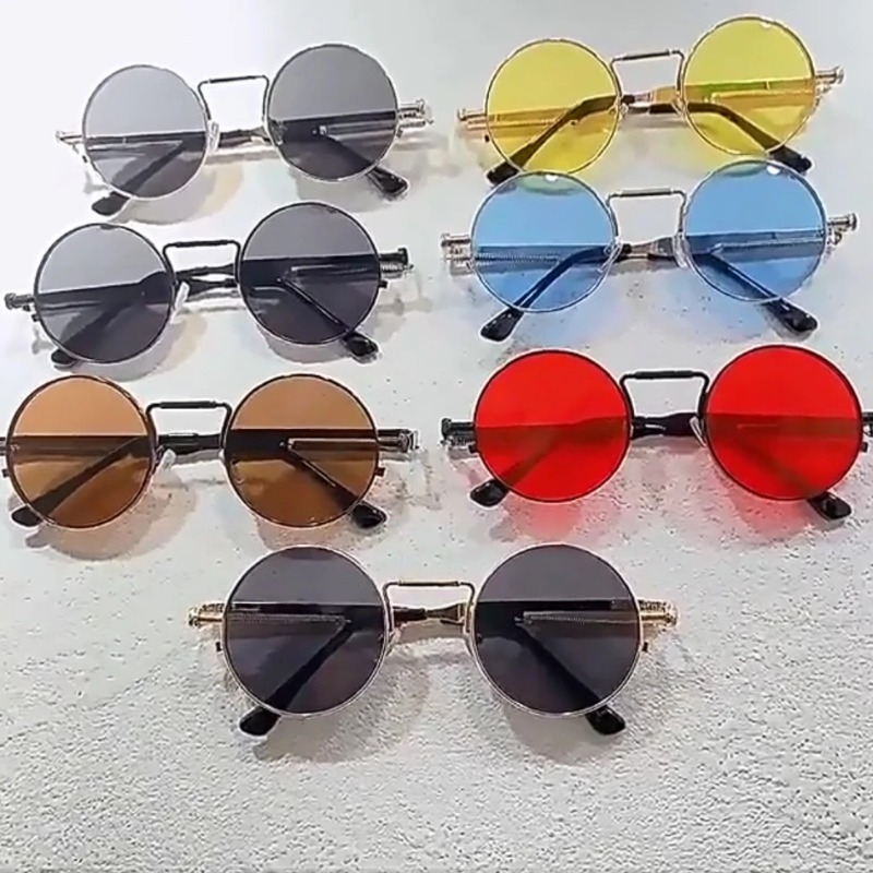 Vintage Metal Frame Round Sung - Vintage Outdoor Fashion ulasan dan harga