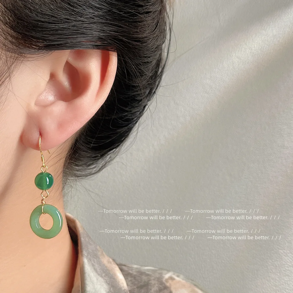 Green Real Jade Ring Earrings  - Vintage Fashion Rings ulasan dan harga