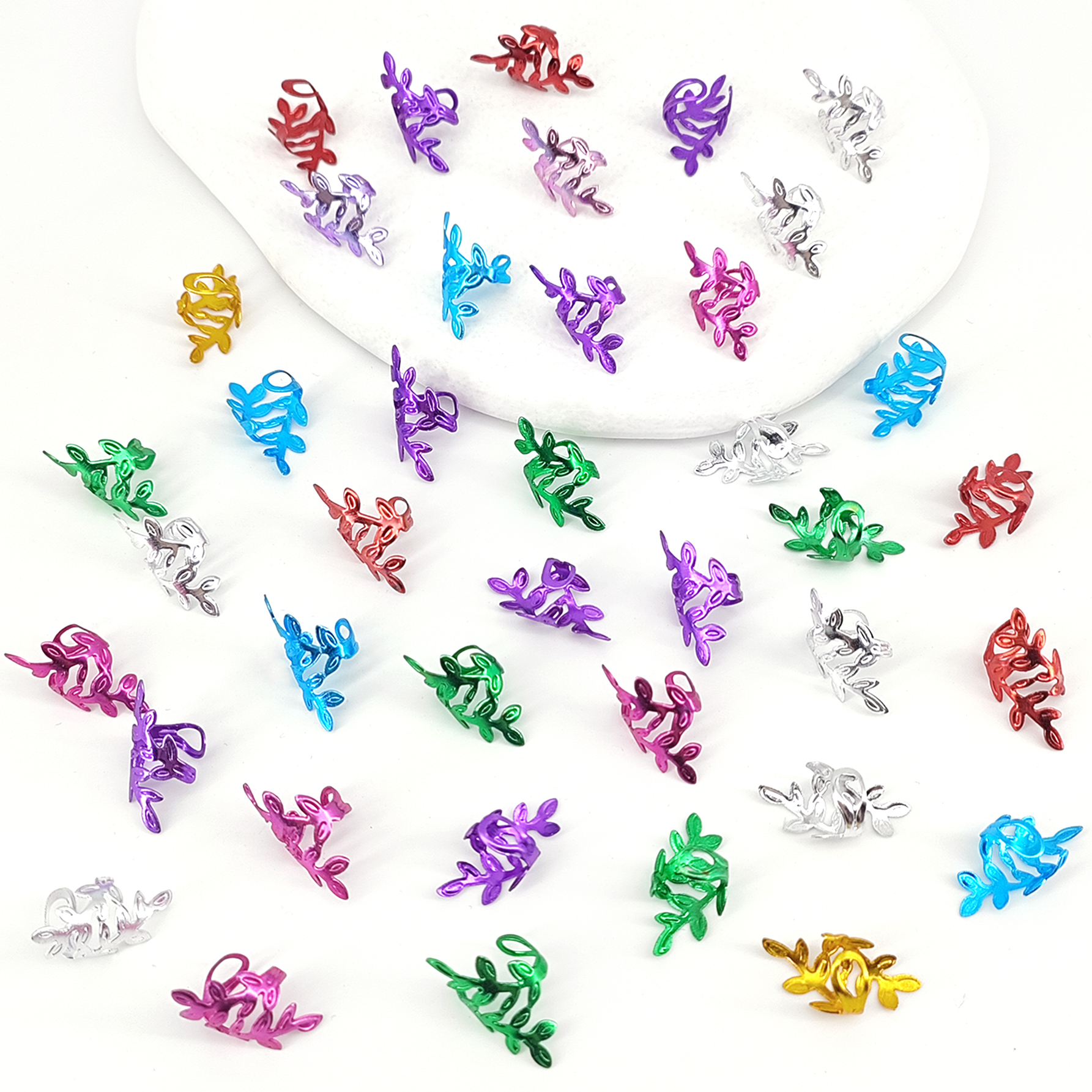 40Pcs Vine Leaf Shaped Alloy H - Vintage Fashion Rings ulasan dan harga