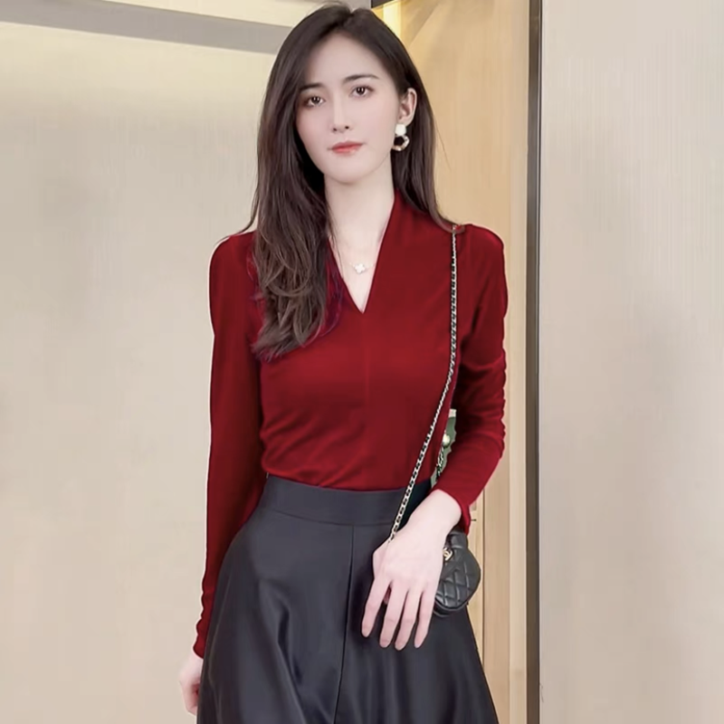 Fashion elegant V-neck long sl - V Vintage Fashion ulasan dan harga