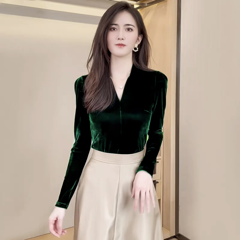 Fashion elegant V-neck long sl - V Vintage Fashion ulasan dan harga