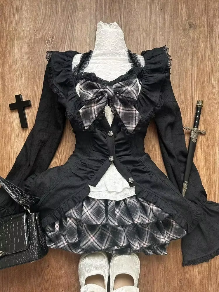 Gothic Y2k Vintage Preppy Styl - V Vintage Fashion ulasan dan harga