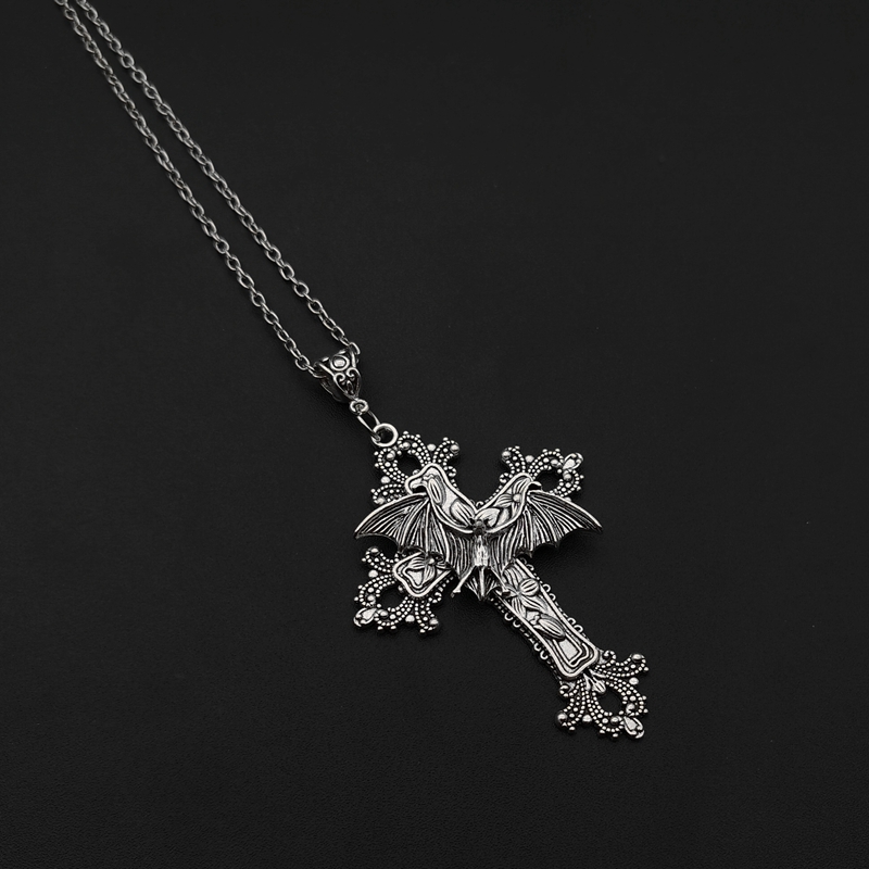 Large Bat Cross Necklace Penda - Vintage Victorian Fashion ulasan dan harga