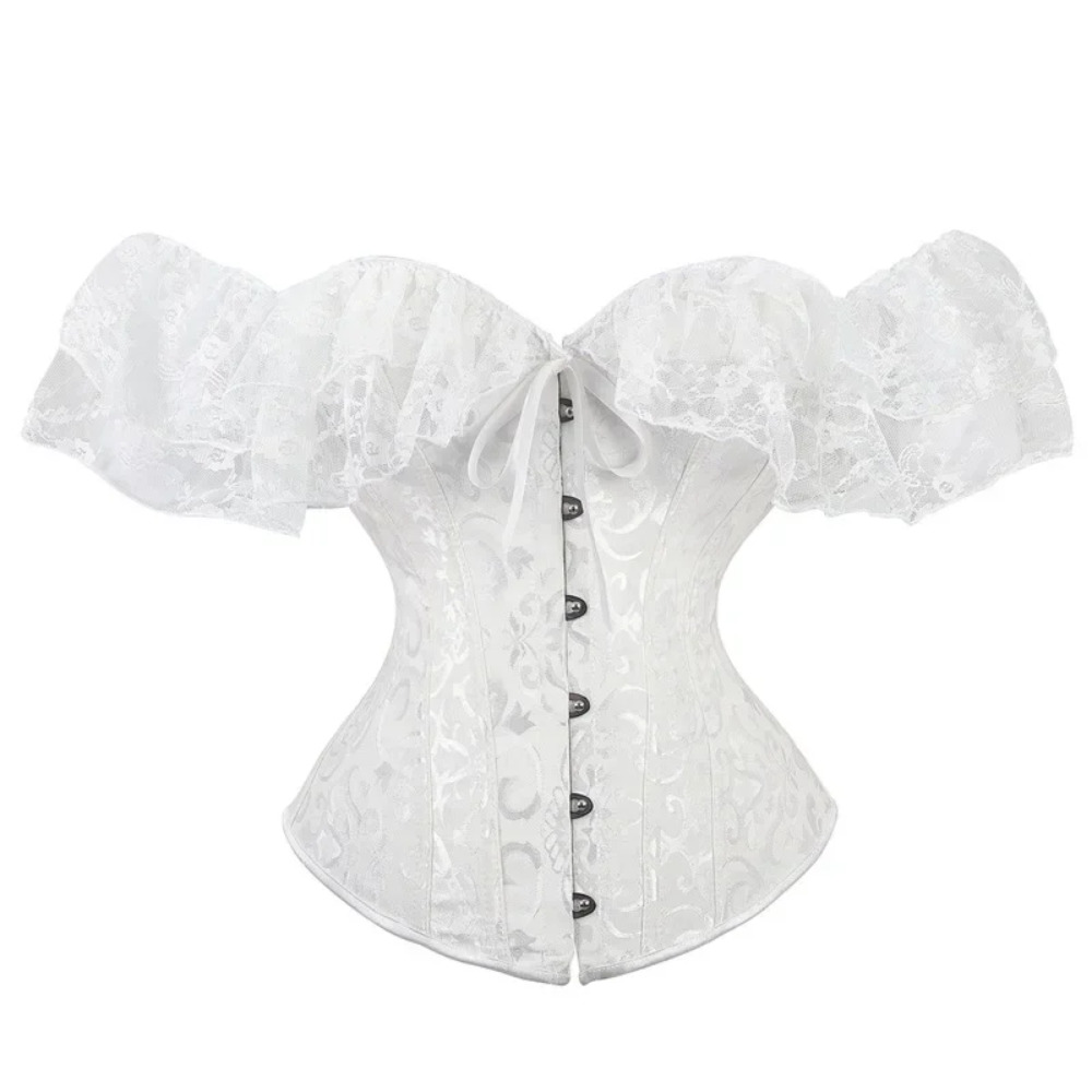 Fashion Lace Short Sleeves Ove - Vintage Victorian Fashion ulasan dan harga